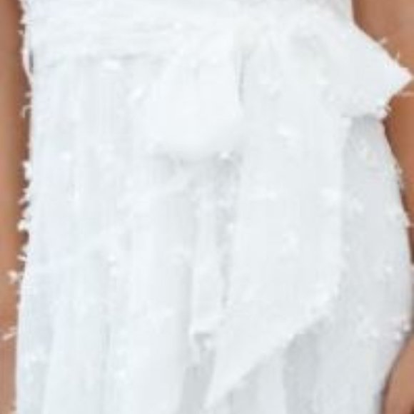 NWT SELFIE LESLIE White Chiffon Dress M - Picture 2 of 4